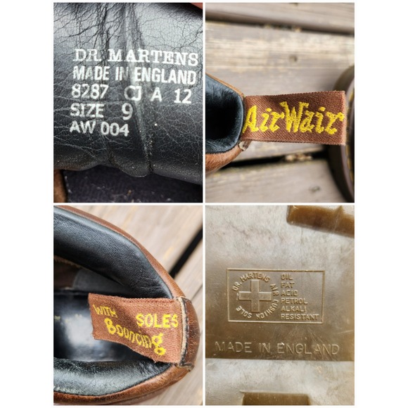 Dr. Martens 8287 Boots Brown Leather‎ Made in England Lace Up Size 9 main image 2